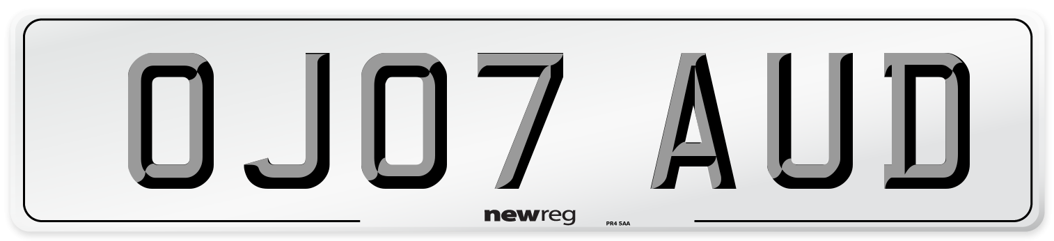 OJ07 AUD Number Plate from New Reg
